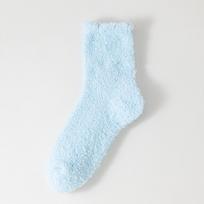 Ultra-Soft Mink Velvet Cozy Sleep Socks for Women - Cloud-Like Warmth, Sticky Grip, Perfect for Postpartum and Home Comfort. One Size (Soft Mink) šviesiai mėlyna spalva