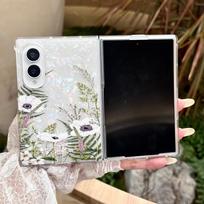 Z Fold 8 Cases Luxury Flowers Tulip Leaf Case for Samsung Galaxy Z Fold 8 Ultra 7 6 5 Fold8 Wide Colorful Shell Pattern PC Cover Galaxy Z Fold 8 Ultra