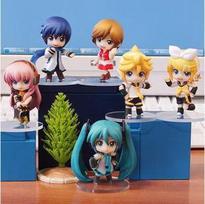 6pcs/set Hatsune Miku virtual singer Anime action figure 3D PVC model Character Cosplay Accessories Toys Statue Christmas Gift blue