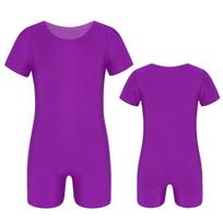 Vaikai, berniukai, mergaitės, vientisi baleto šokių gimnastika, triko, kombinezonas Unitard aktyvi apranga, sportinė apranga 12-14 Years violetinė