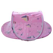 1 vnt. Nešiojami sulankstomi naujagimio miego lovos kelioniniai tinkleliai nuo uodų pink