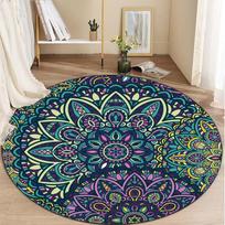 Mandala spausdintas apvalus kilimėlis, lengvas meditacinis jogos kilimėlis, apvalus jogos kilimėlis, skirtas miegamojo kambariui Diameter 150cm