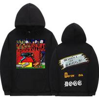 Reperio Snoop Dogg džemperis su gobtuvu 1933 Beware of Dogg Doggystyle Muzikos albumas Džemperiai su gobtuvu Unisex Vintažinis Hip Hop megztinis Gatvės drabužiai S black