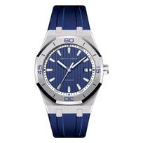 Automatinis vyriškas laikrodis 40MM Japan Miyota 8215 Movt Sportiniai rankiniai laikrodžiai Safyro guminis dirželis 50M atsparus vandeniui Japan-Miyota-8215 white