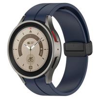 Silikoninė apyrankė skirta Samsung Watch 5 Pro 45mm 6 klasikinė 47mm 43mm 44mm 40mm magnetinė sagtis correa Galaxy Watch 6 dirželis Watch 5 40mm 44mm tamsiai mėlyna spalva