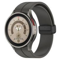 Silikoninė apyrankė skirta Samsung Watch 5 Pro 45mm 6 klasikinė 47mm 43mm 44mm 40mm magnetinė sagtis correa Galaxy Watch 6 dirželis Watch 5 40mm 44mm tamsiai pilka spalva