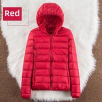 Moteriška rudens baltojo pūkų striukė, paltas, neperpučiamas, su gobtuvu, šiltas, kasdienis, žieminis S-6XL 6XL red