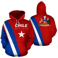 3D Spausdinti Čilės Nacionalinio Herbo Žemėlapio Hoodies Vyrams Čilės Vėliavos Grafiniai Puloveriai Laisvalaikio Hoody Viršūnės Megztiniai Ilgomis Rankovėmis S blue