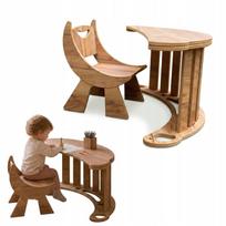 Montessori 3 viename vaikiška supamoji, stalas ir kėdutė, 41 cm