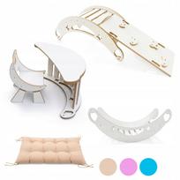 Montessori vaikų supamasis baldas 5 viename, baltas
