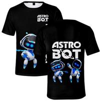 Juokingi Astro Bot Anime marškinėliai Šaunūs moteriški vyriški marškinėliai apvalia kakleline Kasdieniai unisex gatvės mados marškinėliai Camisetas Ropa Hombre XXS juoda