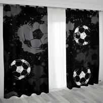 3D Individualiai Spausdinamos Modernios Kamuolių Futbolo Žaidėjo Vaikų Tamsinanti Juoda Berniuko 2 Skydų Užuolaida Vaikų Miegamojo Svetainės W55 X H120cm X 2&HOOK