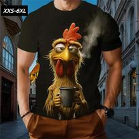 XXS-6XL Didelio dydžio marškinėliai vyrams Juokingi animacinių gyvūnų 3D spaudiniai trumpomis rankovėmis Viršutiniai drabužiai T-shirt Vasaros vyriški laisvalaikio drabužiai Megztinis 5XL brown