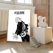 Jujutsu Kaisen Spaudiniai Plakatas Anime Figūrėlė Itadori Yuji Gojo Satoru Fushiguro Toji Drobės Tapyba Namų Dekoras Meno Plakatas-be rėmo 40cm×50cm NoFrame