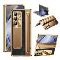Aukštos klasės verslo rašiklio laikiklio lankstas telefono dėklas stovas smūgiams atsparus dangtelis Samsung Galaxy Z Fold 7 6 5 4 grūdintas ekrano apsauginis stiklas Galaxy Z Fold6