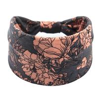 Bohemian Retro Yoga Headband - Wide-Brimmed, Sweat-Absorbent, Elastic Cotton Hair Accessory black