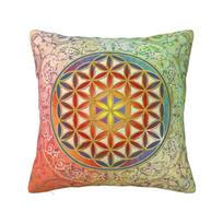 Individualus Gyvybės Gėlės ir Lotoso Taškinio Meno Pagalvės Užvalkalas 45x45cm Mandala Joga Meditacija Minkštos Mielos Pagalvės Dekoras Namams 30x30cm 12x12in beige