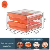 Refrigerator Egg Storage Drawer: Food-Grade Fresh-Keeping Tray and Kitchen Organizer. oranžinė