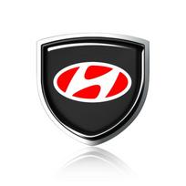 1 vnt. 3D metalinis automobilio durų skydo emblema Automobilio kėbulo ženkliukas Lipdukas Stilius Hyundai Fe Sonata Solaris Azera Creta I30 IX25 IX35 black