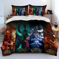 World of Warcraft, WOW, Žaidėjo Patalynės Komplektas, Antklodės Užvalkalas, Patalynės Komplektas, Antklodės Užvalkalas, Pagalvės Užvalkalas, Karališko Dydžio, Karalienės Dydžio Patalynės Komplektas 70x133cm 2pcs gray