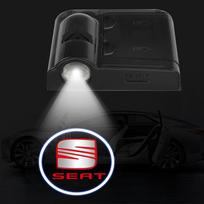 1/2 vnt. LED automobilio durų pasveikinimo lemputės projektorius, pasveikinimo lempa, automobilio ženklelis skirtas SEAT Leon MK1 MK2 MK3 5F Ibiza 6L 6J Altea Arona Tarraco Cupra Cordoba 1PCS black