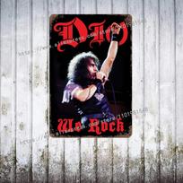 Dio Bands Metalinis Dekoratyvinis Plakatas Senovinis Skardinis Ženklas Metalinis Ženklas Dekoratyvinė Plokštelė Pub'ui Barui Vyriškam Kambariui Klubui Sienos Dekoracija 30x40cm(11.8x15.7inch)