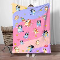MINISO Disney-Bluey Animacinis pledas Purus flanelinis Vaikams ir suaugusiems Sofa Pliušinis lovatiesės uždangalas Miegamojo uždangalas Pietų uždangalas Sofai Lovai Dovana 30x40in
