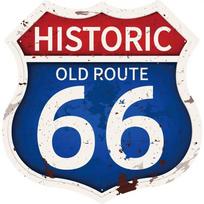 Vintažinis Route 66 kvadratinis metalinis skardinis ženklas Garažo Namų Baro Dekoras 20x20cm