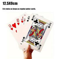 Milžiniška kortų kaladė - 12,5x9cm-28x20cm Didelės, padidinto dydžio kortos - Super didelė žaidimų tema, pilna kaladė - Vaikams, suaugusiems, kazino vakarėlio dekoracijoms 12.5x9cm white