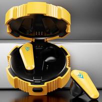 X35 Wireless Gaming Headset, TWS Wireless Earphone, Bluetooth 5.4, Support Voice Calls, Touch Control, 48H Battery Life, Including Necklace geltona