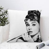 Klasikinė A-Audrey H-Hepburn Pagalvės užvalkalas Sofos Dekoratyvinis Namų Dvipusis Spausdintas Pliušinis Kvadratinis Mesti Pagalvės Užvalkalai Pagalvėlės Dekoracija 16x16Inch gray