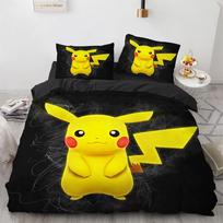 3D namų „Pokemon Pikachu“ patalynės kolekcija Antklodės užvalkalas Miegamojo dekoras Vaikams Berniukui Mergaitei Antklodės užvalkalas Karalienės Karaliaus dydžio 200x200cm-3pcs