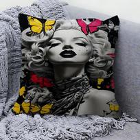 Marilyn Monroe pagalvės užvalkalas Pagalvės užvalkalas Baldų apmušalas Sofos dekoratyvinis pagalvės užvalkalas Namų dekoras Pagalvės užvalkalas 40x40 cm black