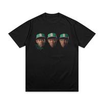 Tyler The Creator Galvos rašto marškinėliai Vasariniai moteriški trumparankoviai marškinėliai Retro Hip Hop Rap atlikėjo Cactus Jack marškinėliai Y2k Viršus M black