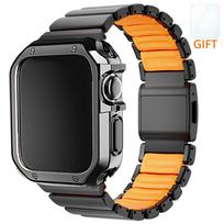 Titano dirželis+TPU dėklas Apple Watch Ultra 3 2 49mm 46mm 45mm 44mm verslo vyrams Apyrankė iwatch 11 10 9 8 7 6 5 4 SE 49mm (Ultra 3 2 1) black