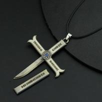 Anime Karoliai Dracule Mihawk Kryžiaus Kardas Pakabukas Choker Karoliai Vyriški Papuošalai Aksesuarai Dovana black