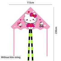 Žavingas 1,2 metro dviragūtis aitvaras su animacinių filmukų personažais, pagamintas iš tinklelio audinio Style A pink