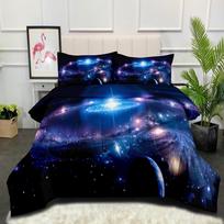 Kosmosas Galaktika Astronautas Patogus Šlifuotas Spausdinimas Storas Antklodė Plunksna Šilkas Medvilnė Sutirštintas Užpildyta Antklodės Užvalkalas Trijų Dalių Rinkinys 200*200cm