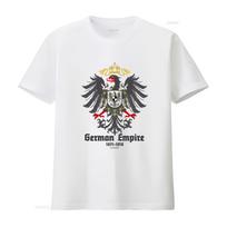 Vokietijos imperija 1871 1918 Marškinėliai su erelio emblema Dizainas Vokietija Imperatorius Reichas Vilhelmas Prūsijos Stilius vintage Skalbti Kvėpuojantis 3XL gray
