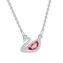 S925 sidabrinis gulės karoliai moterims, daugiaspalvio krištolo grandinėlė ant raktikaulio, madingi papuošalai 925 silver white