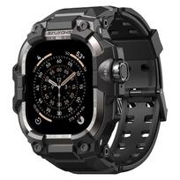 Dėklas+Taktinis dirželis Apple Watch juostoms Ultra 3 2 49mm 46mm 45mm 44mm TPU Dangtelis Metalinė apyrankė iwatch serijos 11 10 9 8 7 6 SE 49MM (Ultra 3 2 1) black