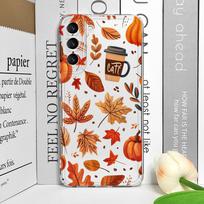 Juokingas rudens klevo lapo, moliūgo, grybo telefono dėklas, skirtas Samsung Galaxy A55 A54 A53 A14 A16 A36 A13 A15 A25 A07 5G, skaidrus minkštas dėklas Galaxy A15 5G