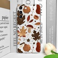 Juokingas rudens klevo lapo, moliūgo, grybo telefono dėklas, skirtas Samsung Galaxy A55 A54 A53 A14 A16 A36 A13 A15 A25 A07 5G, skaidrus minkštas dėklas Galaxy A15 4G white