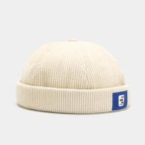Vintažinė docker kepurė, kepurė be snapelio, kvėpuojanti kepurė-beanie, velvetinė, reguliuojama, vienspalvė, kepurė landlord, jūreivio kepurė, vyrams ir moterims beige
