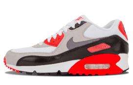 Nike Air Max 90 Premium Mesh GS Infrared 724882-100 36 gray