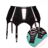 Seksualus Daug Pasirinkimų Prabangus Kojos Diržas Moterims Blizgus Satino Mini Sijonas Metaliniai Klipai Kojos Diržo Laikiklis Ol Seksualiai Šokėjai Sm Žaidimui M black