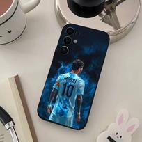 Futbolo Žvaigždė M-Messi Telefono Dėklas Samsung S25,S24,S21,S22,S23,S30,Ultra,S20,Plus,Fe,Lite,Minkštas Juodas Dangtelis Samsung S24fe black