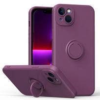 Naujas laikiklis žiedui Magnetinis skysto silikono dėklas iPhone 16 15 11 12 13 14 Pro Max Plus 12 13 Mini X XS XR 6 6S 7 8 Plus dėklas For iPhone 15 tamsiai violetine spalva