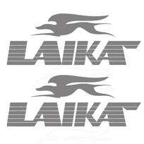 2 vnt. Laika kemperio karavano lipdukai, spalvų pasirinkimas, kiti dydžiai 22cm pilka spalva