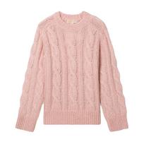 Michael Kors Ss25 Solid Loose Long Sleeve Round Neck Cable Knit Sweater Women sweater Light-Rose-Pink MS5617BF5C-696 S beige